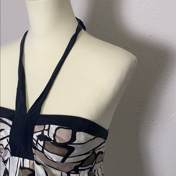 BCBGMaxAzria 100% Silk Floral Halrer Top Mini Party Dress Women's Size 4 - Picture 5 of 15